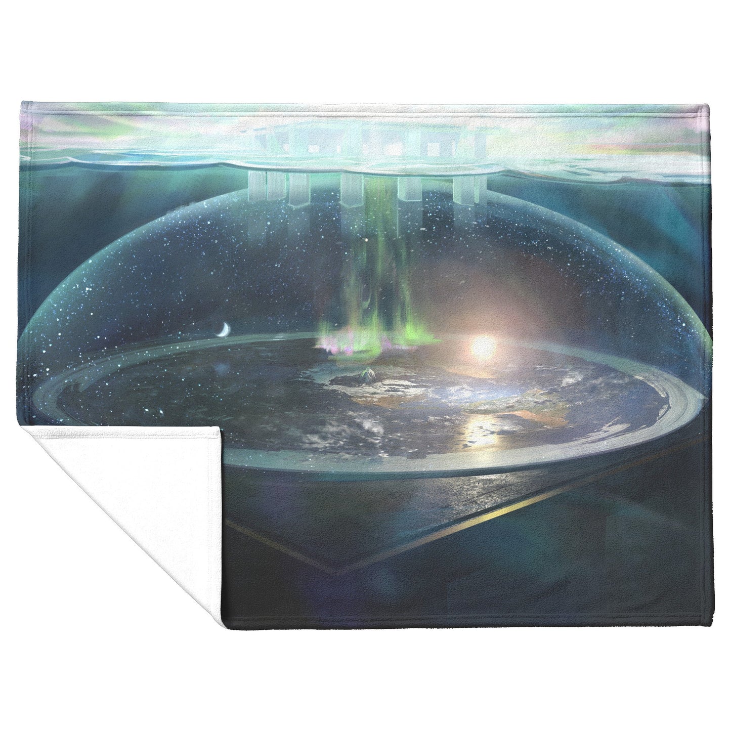 Flat Earth with Firmament Cozy Christian Fleece Sherpa Blanket - Awakening Righteousness