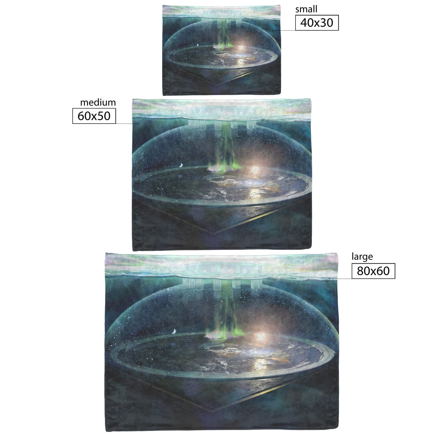 Flat Earth with Firmament Cozy Christian Fleece Sherpa Blanket - Awakening Righteousness