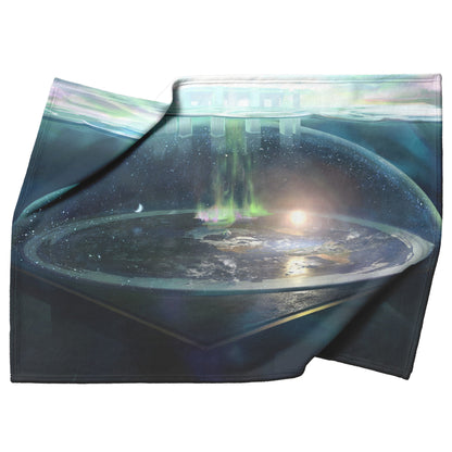 Flat Earth with Firmament Cozy Christian Fleece Sherpa Blanket - Awakening Righteousness