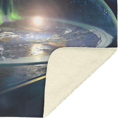 Flat Earth with Firmament Cozy Christian Fleece Sherpa Blanket - Awakening Righteousness
