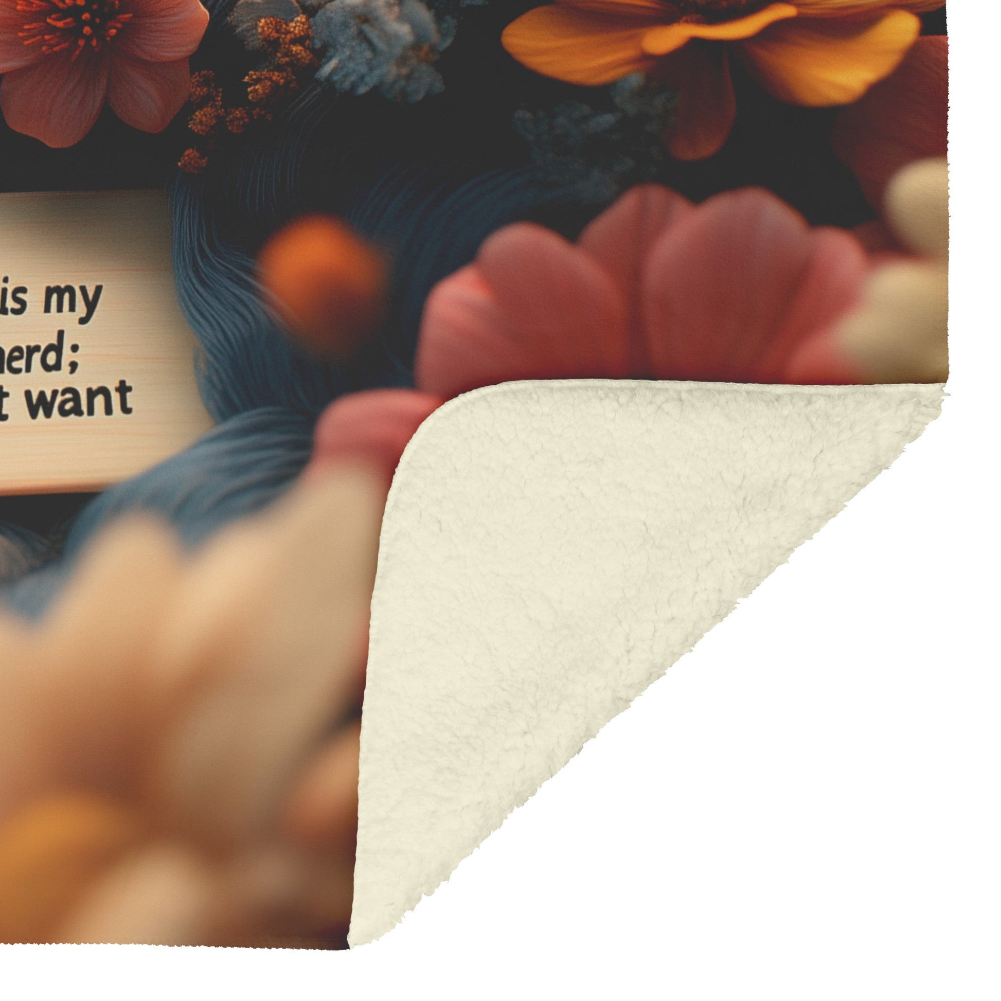 Floral Design with Psalm 23 The Lord Is My Shepherd Verse Fleece Sherpa Blanket Ultra Soft Cozy Perfect for Gift Home - Awakening Righteousness