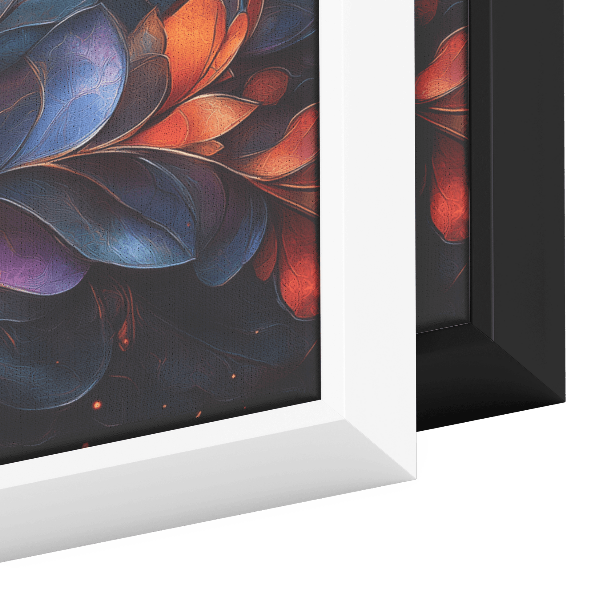 Floral Mandalas Geometric Symmetry Stained Glass Panoramic Framed Canvas Wall Art for Home and Office Decor - Awakening Righteousness