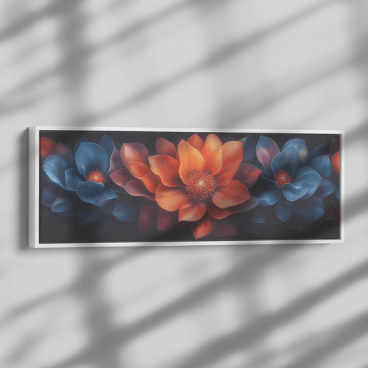 Floral Mandalas Multi Layered Petal Patterns Panoramic Framed Canvas Wall Art for Home and Office Decor - Awakening Righteousness