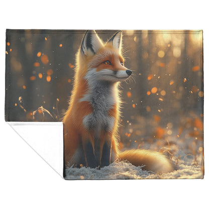 Fox in the Snow Cozy Fleece Sherpa Blanket - Awakening Righteousness