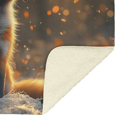 Fox in the Snow Cozy Fleece Sherpa Blanket - Awakening Righteousness