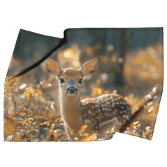Gentle Fawn in Golden Autumn Forest Cozy Sherpa Fleece Blanket - Awakening Aesthetics