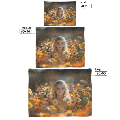 Girl Surrounded By Colorful Flowers Fleece Sherpa Blanket Christian Gift Symbol Of Innocence And Divine Beauty - Awakening Righteousness