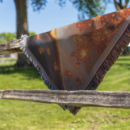 Glowing Autumn Tree with Golden Leaves and Radiant Roots Woven Throw Blanket for Home Decor - Awakening Righteousness