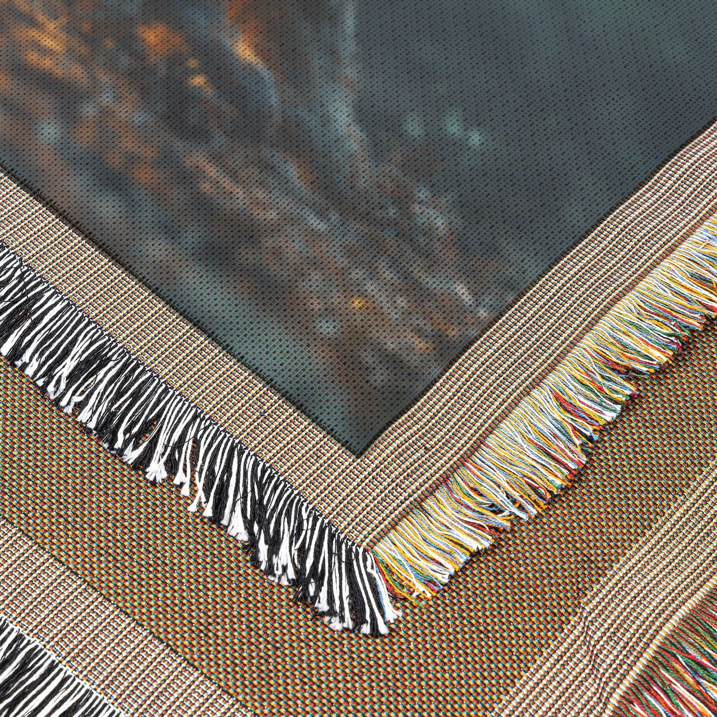 Glowing Cross at the Heart of Ancient Tree Woven Throw Blanket for Spiritual Home Decor - Awakening Righteousness