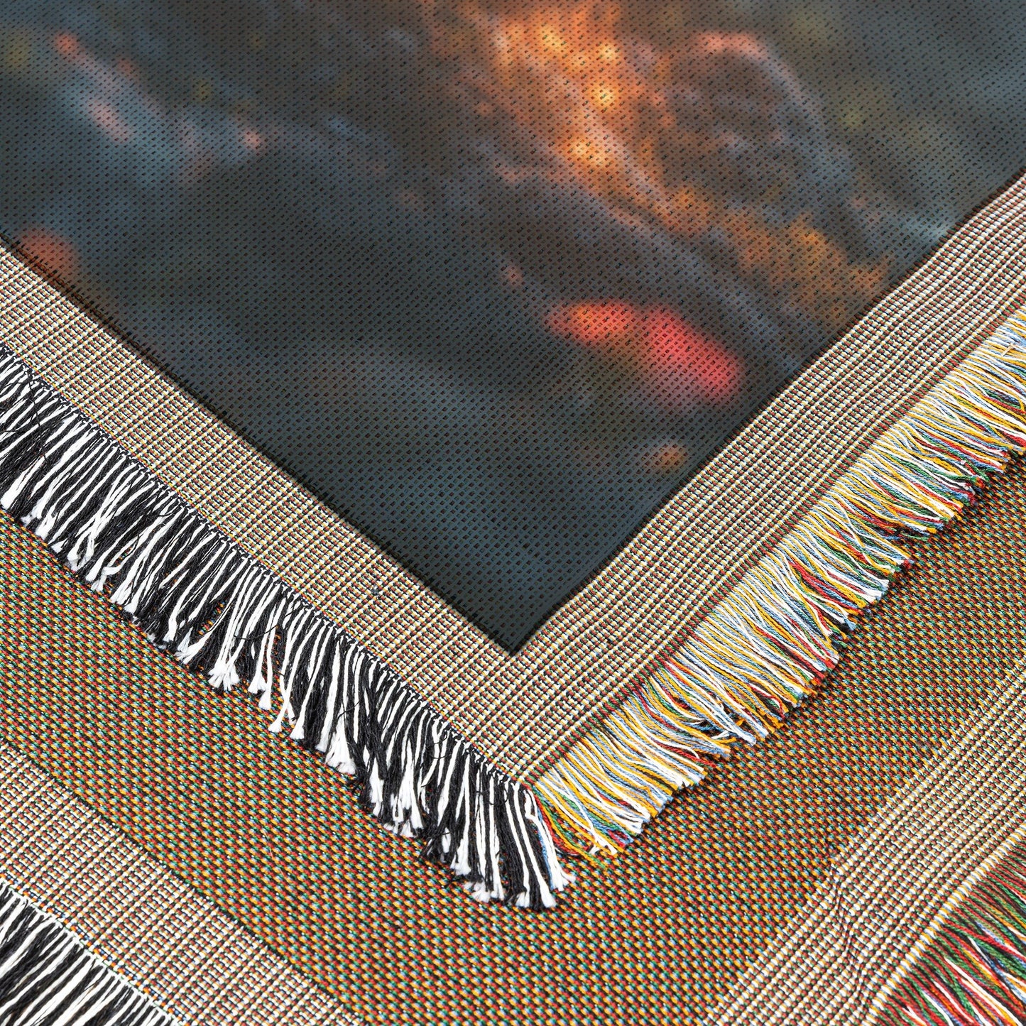 Glowing Cross Tree in a Mystical Forest Woven Throw Blanket for Spiritual Comfort - Awakening Righteousness