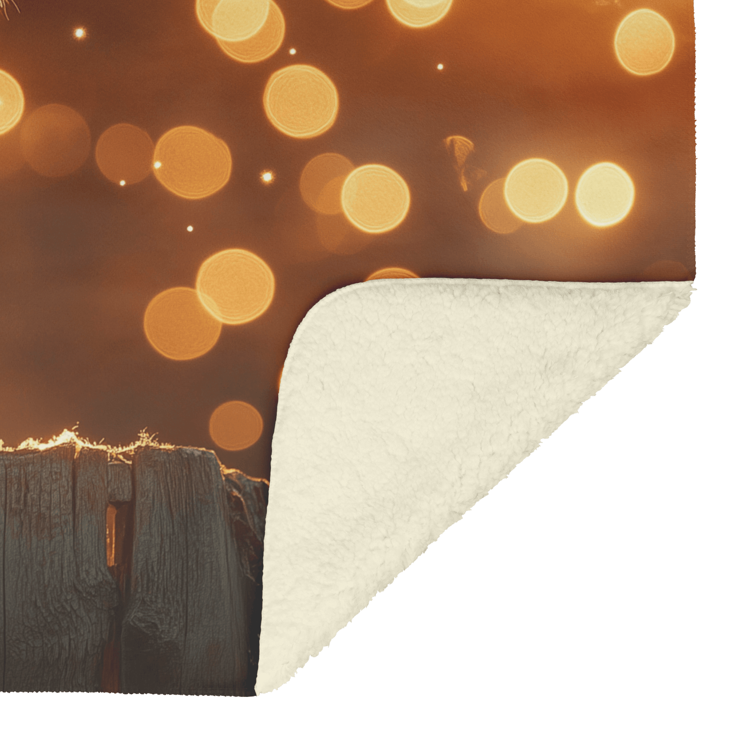 Glowing Parson Russell Terrier Sitting by Rustic Wooden Fence Surrounded by Stars and Cascading Silver Light Fleece Sherpa Blanket - Awakening Righteousness