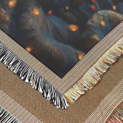 Glowing Tree of Life with Radiant Gems and Illuminated Roots Woven Throw Blanket for Home Decor - Awakening Righteousness