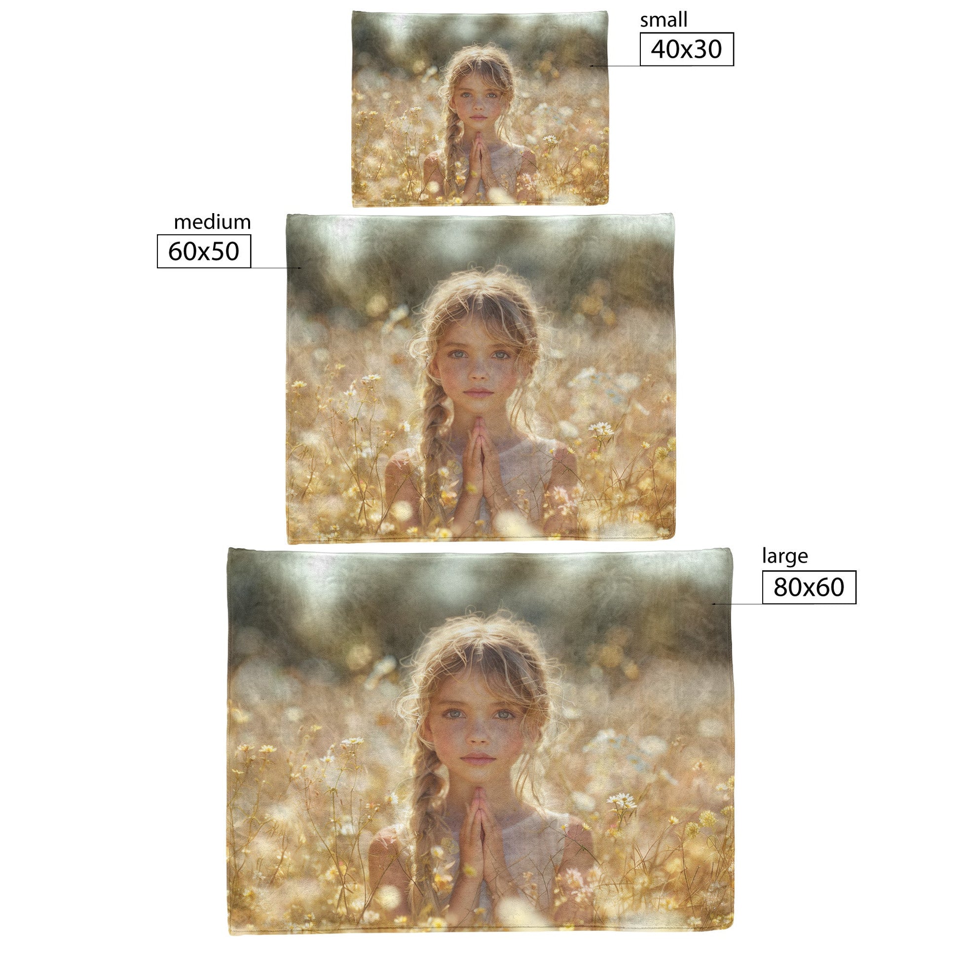 Golden Field Prayer Fleece Sherpa Blanket Soft Inspirational Nature Inspired Tranquil Design - Awakening Righteousness