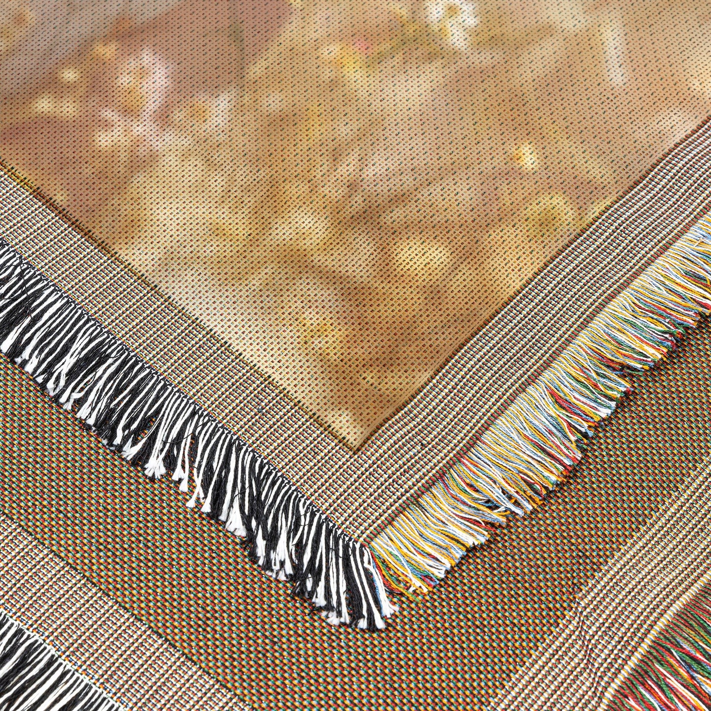 Golden Field Praying Child Woven Throw Blanket - Awakening Righteousness