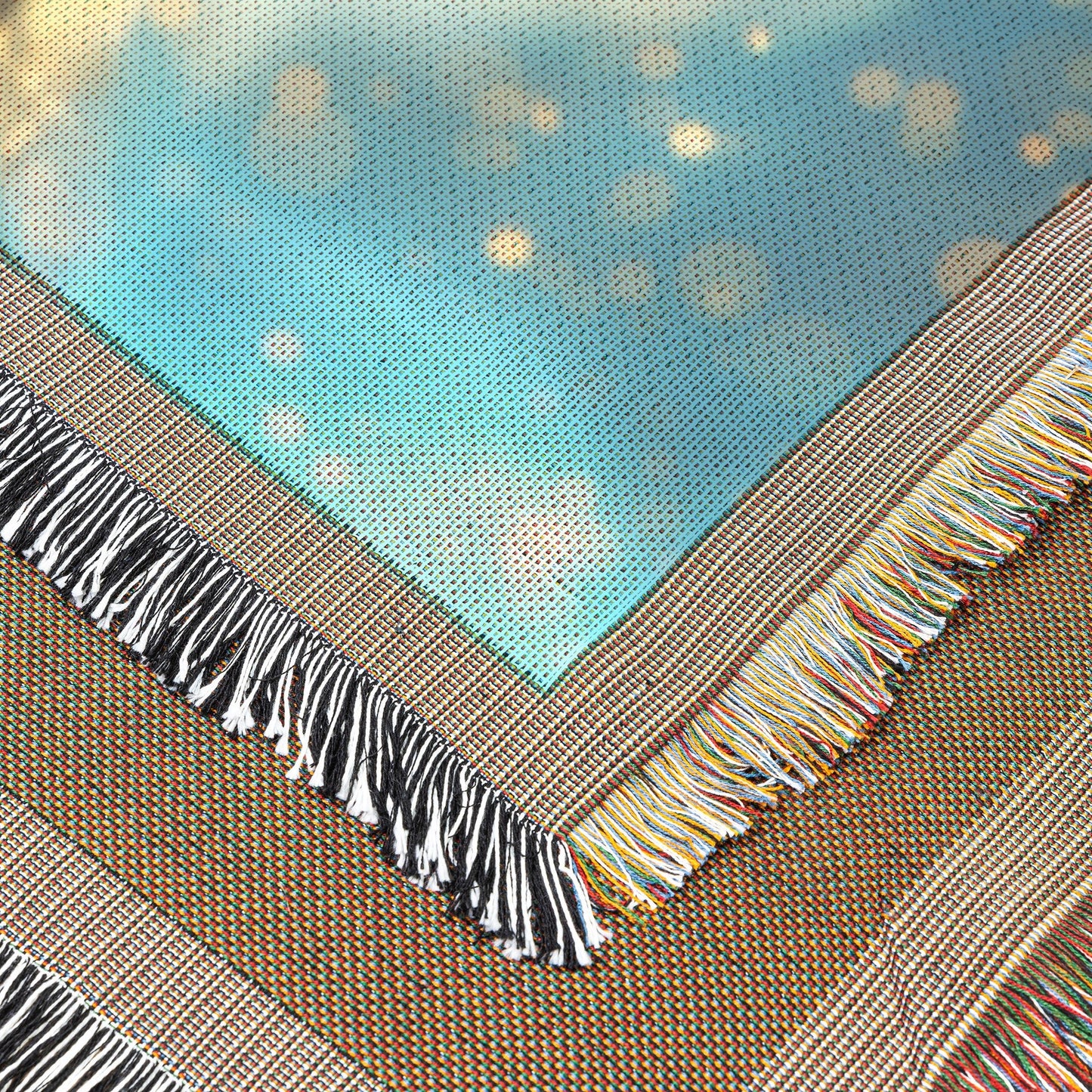 Golden Glow Dreamy Girl Woven Throw Blanket - Awakening Righteousness