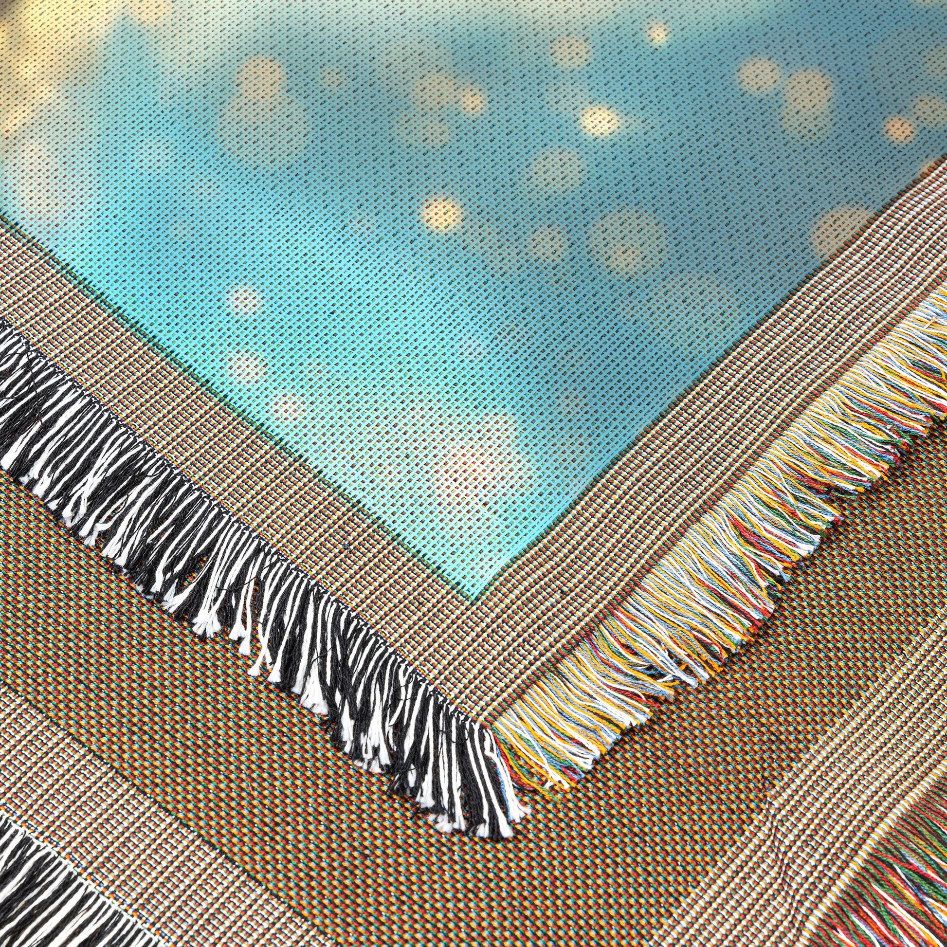 Golden Glow Dreamy Girl Woven Throw Blanket - Awakening Righteousness