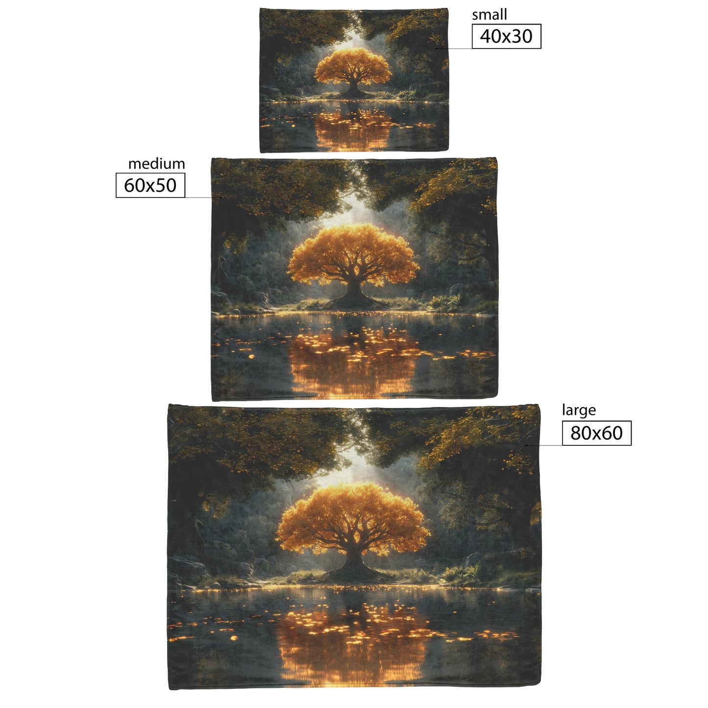 Golden Tree of Life Cozy Christian Cozy Christian Fleece Sherpa Blanket Enchanted Forest - Awakening Righteousness