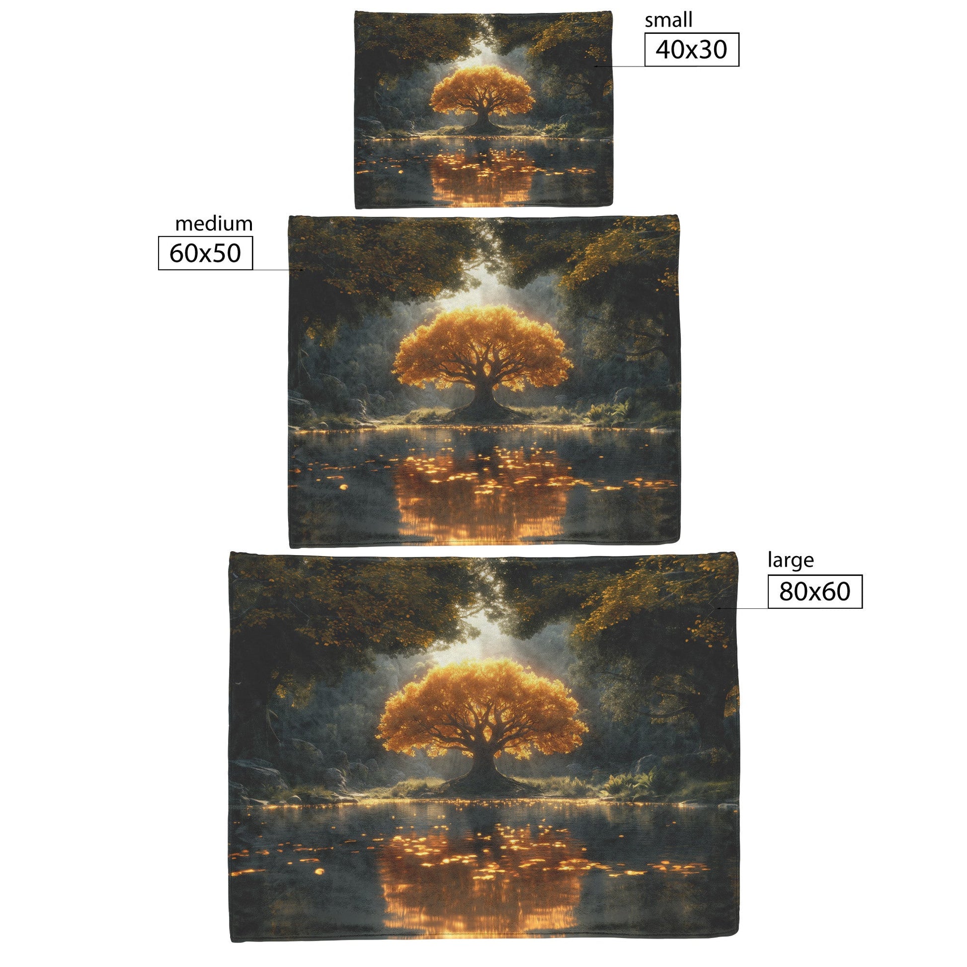 Golden Tree of Life Cozy Christian Cozy Christian Fleece Sherpa Blanket Enchanted Forest - Awakening Righteousness