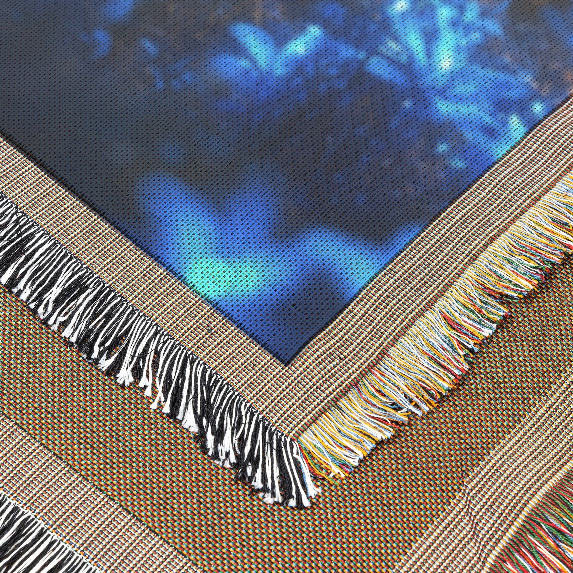 Graceful Zebra in Bioluminescent Forest with Glowing Blue Plants and Ethereal Light Woven Throw Blanket - Awakening Righteousness