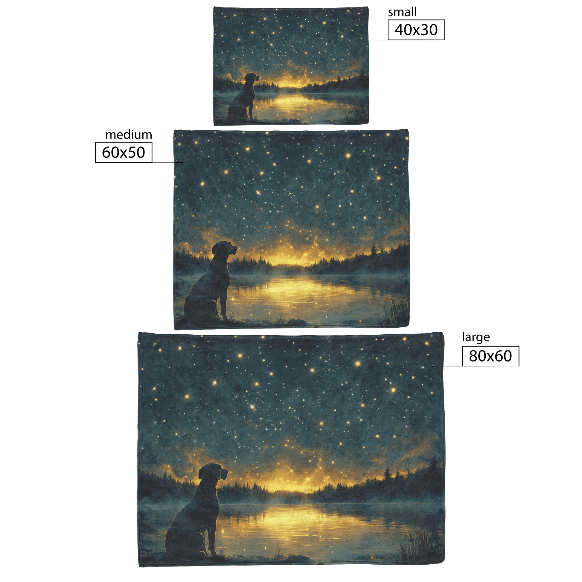 Great Dane Standing by Lake at Dusk Surrounded by Shimmering Stars and Cascading Silver Mist Fleece Sherpa Blanket - Awakening Righteousness