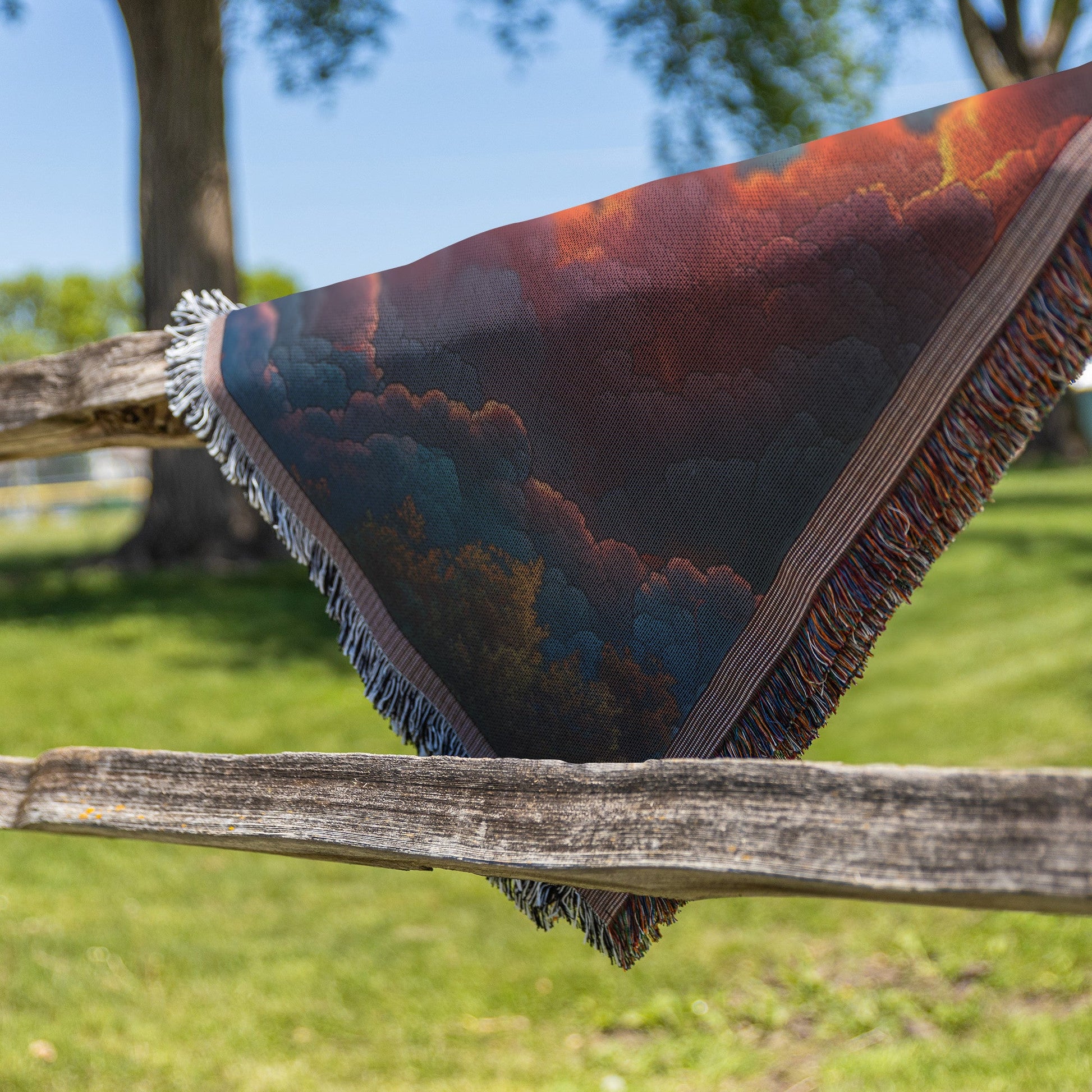 Heavenly Radiant Cross Woven Throw Blanket Illuminated Stained Glass Design Perfect for Christian Home Decor - Awakening Righteousness