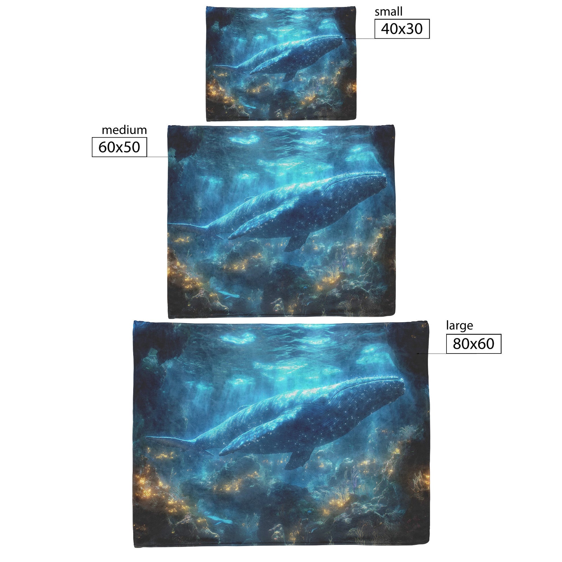 Humpback Whale Swimming Gracefully Through Underwater Canyon Glowing Coral Vibrant Fish Sunlight Fleece Sherpa Blanket - Awakening Righteousness