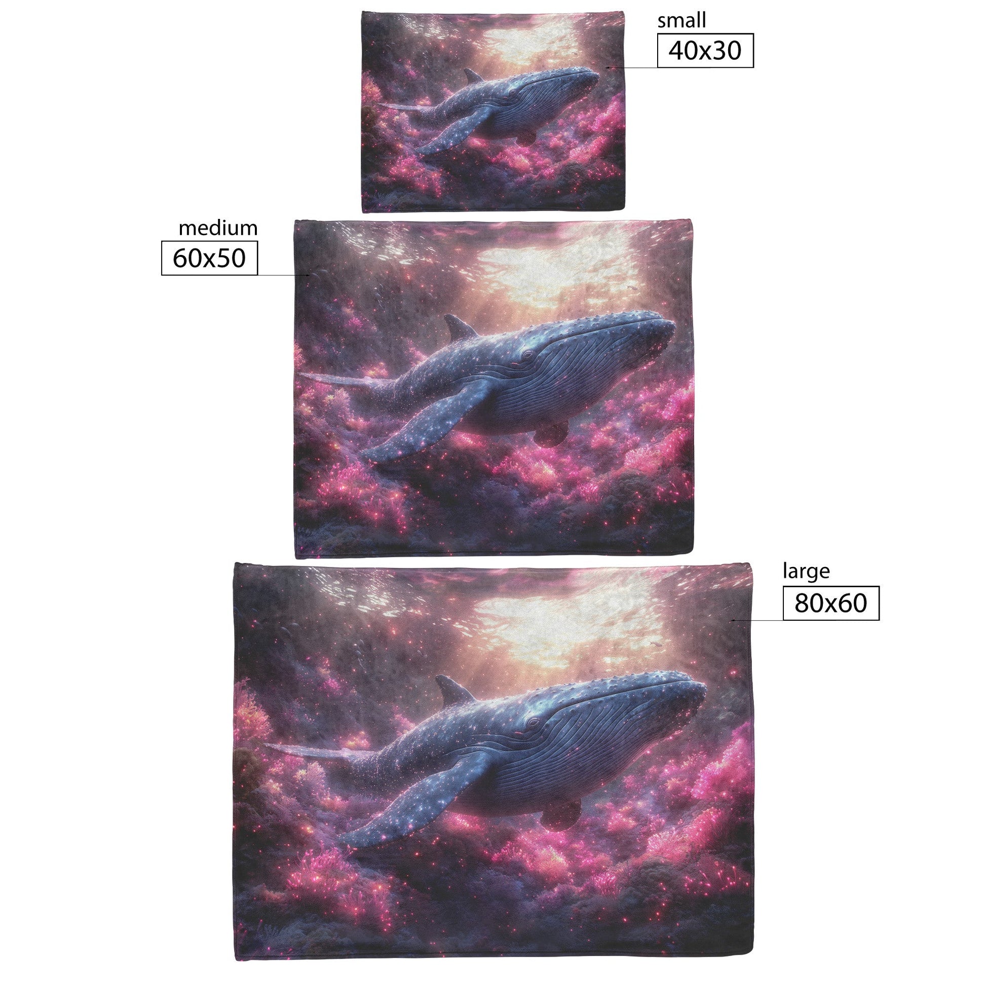 Humpback Whale Swimming Gracefully Through Underwater Canyon Glowing Coral Vibrant Fish Sunlight Fleece Sherpa Blanket - Awakening Righteousness
