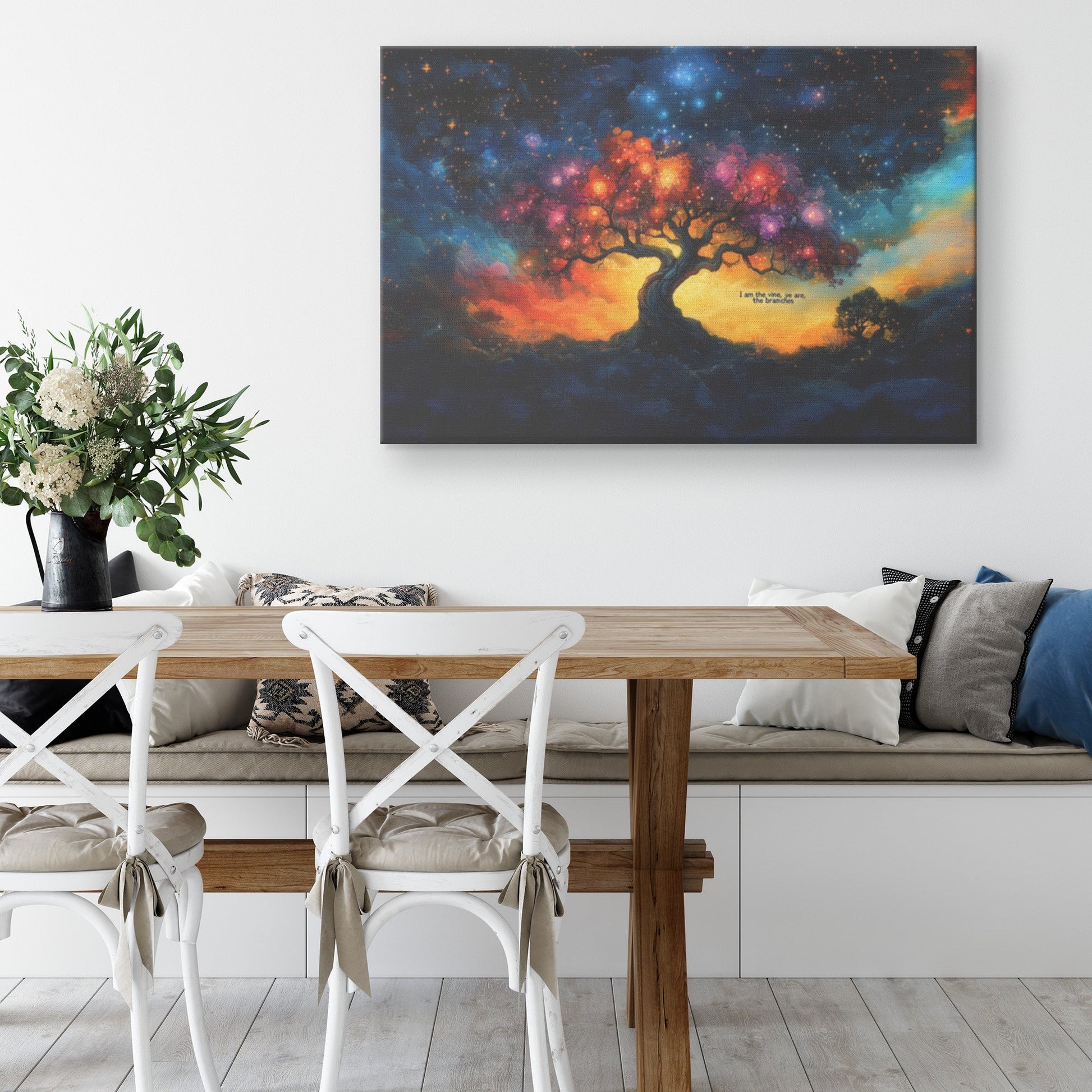 I Am the Vine Tree of Life Canvas Art Vibrant Christian Wall Decor for Homes Churches, and Inspirational Spaces - Awakening Righteousness