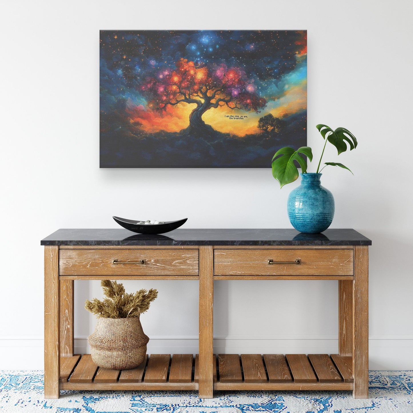 I Am the Vine Tree of Life Canvas Art Vibrant Christian Wall Decor for Homes Churches, and Inspirational Spaces - Awakening Righteousness