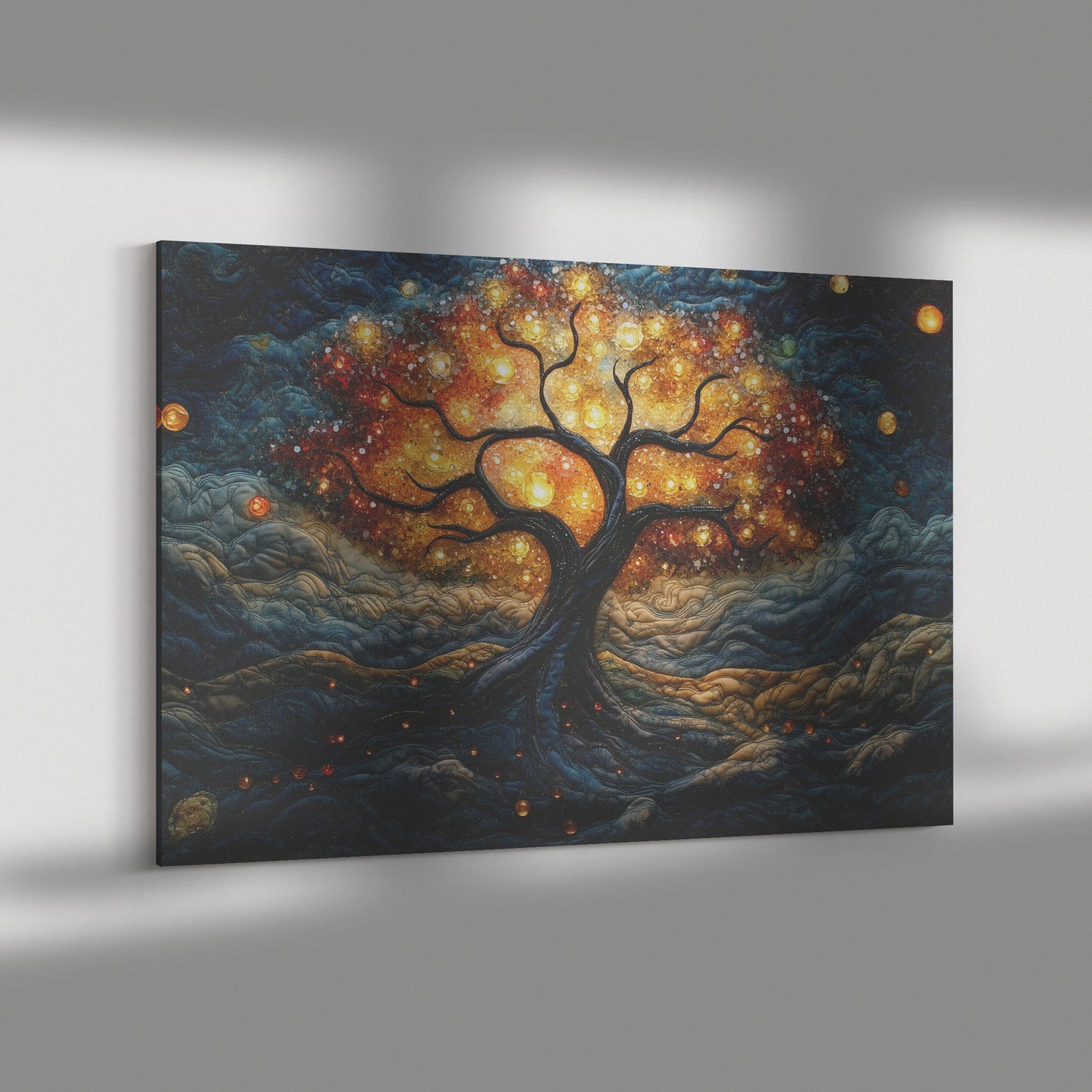 Illuminated Tree of Life Canvas Art Vibrant Abstract Wall Decor with Magical Glow for Home Office, or Inspirational Spaces - Awakening Righteousness