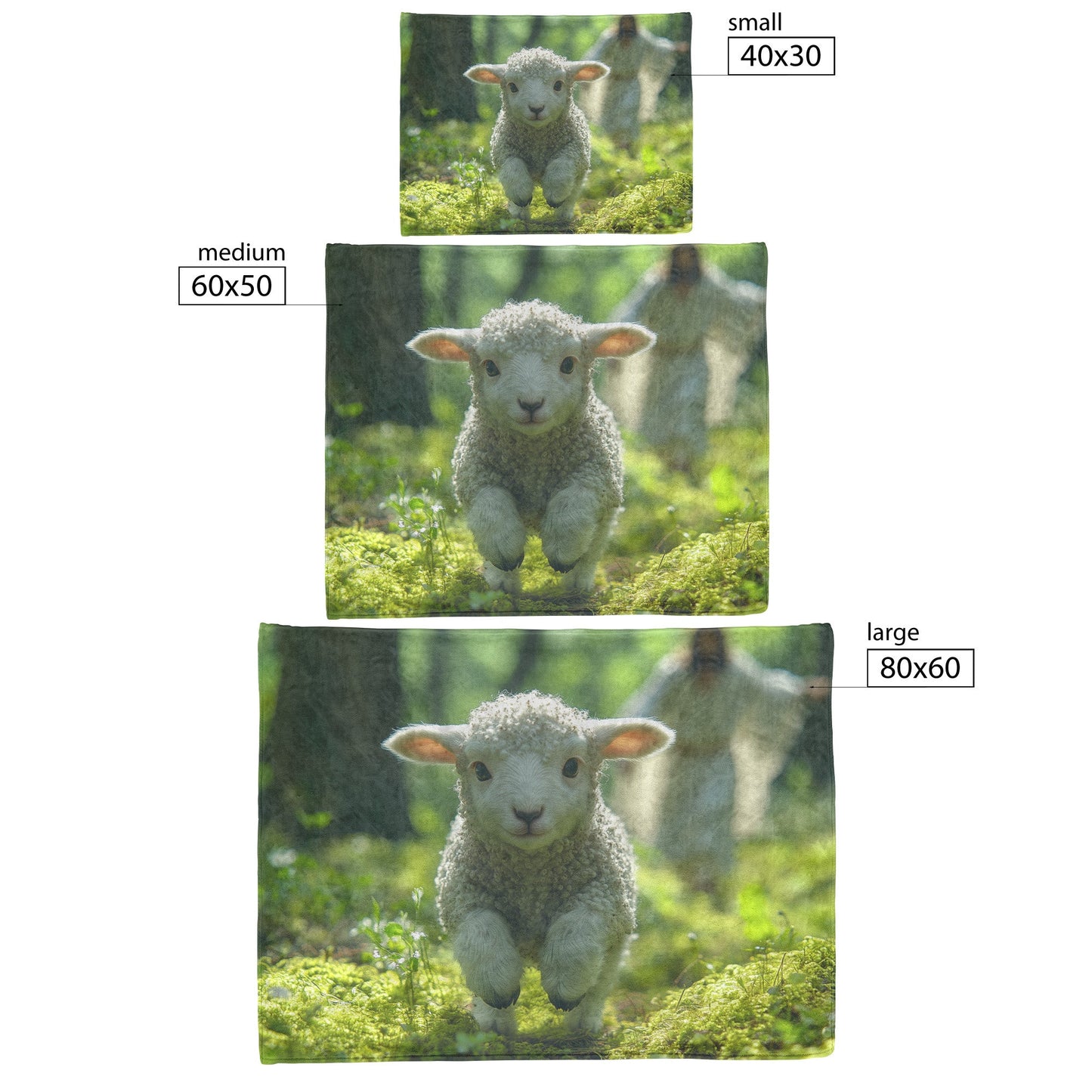 Joyful Lamb and Jesus Cozy Christian Fleece Sherpa Blanket - Awakening Righteousness