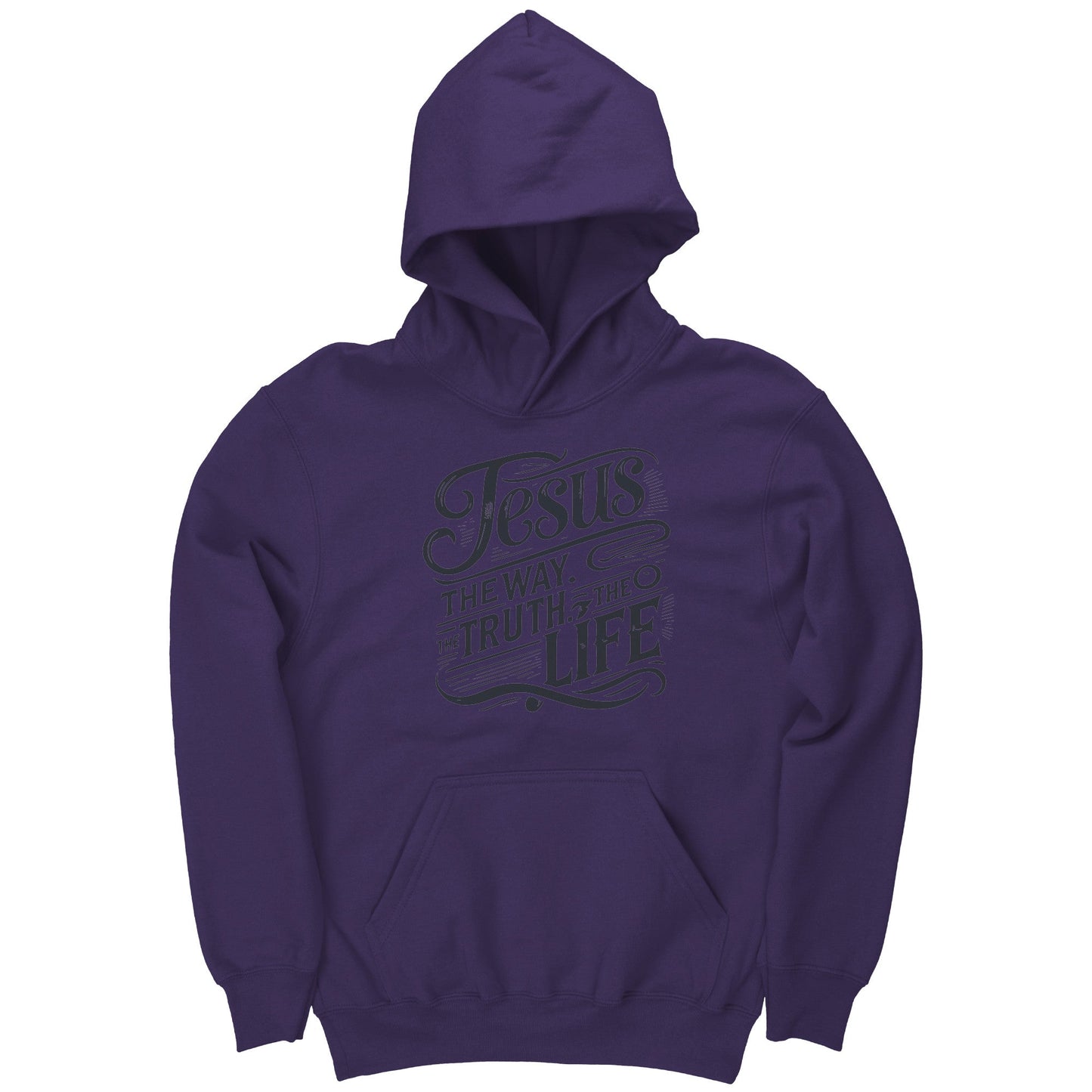 Kids Jesus Hoodie The Way The Truth The Life Christian Sweatshirt Faith Based Bible Verse Apparel Inspirational Gift for Girls and Boys - Awakening Righteousness