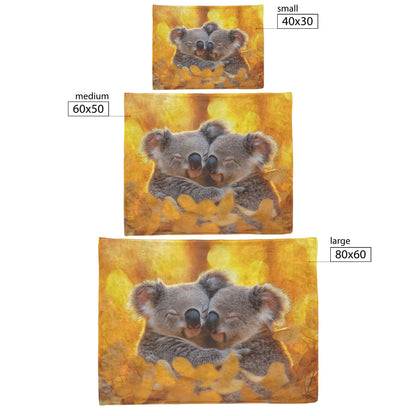 Koala Mother and Joey Resting Peacefully in Lush Tree with Sunlight Filtering Through Leaves Fleece Sherpa Blanket - Awakening Righteousness