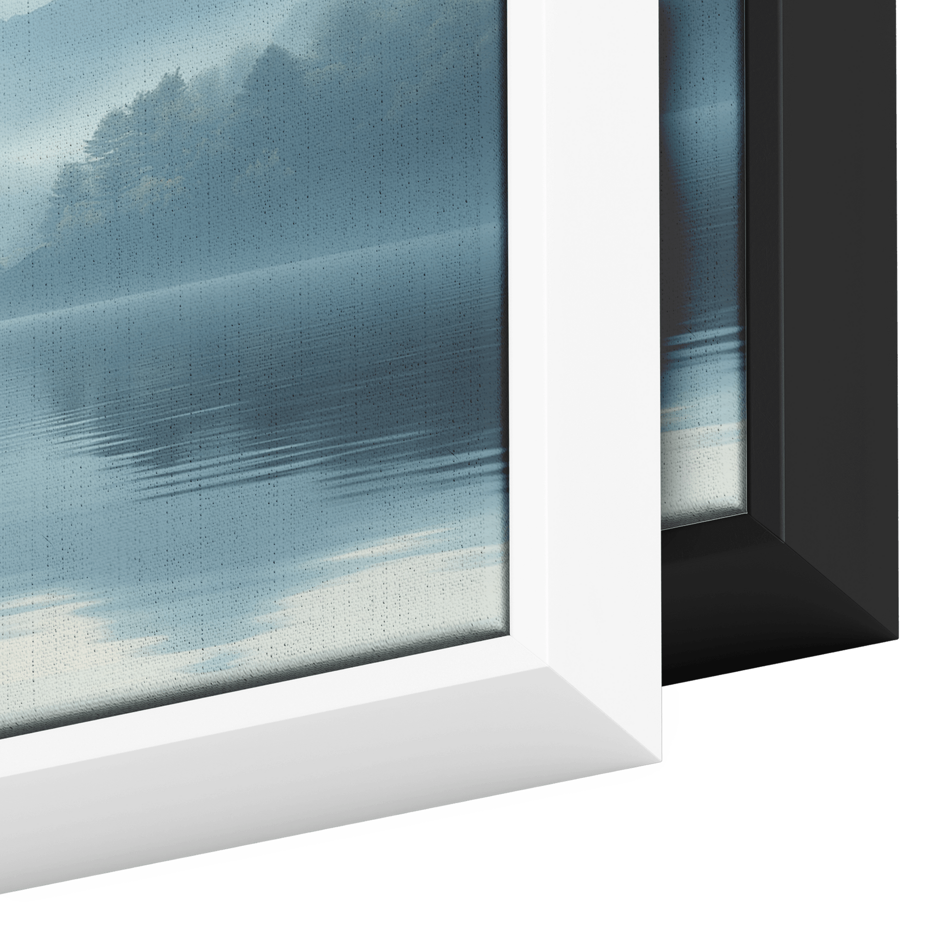 Lake Scene Soft Beige Water Faint Mountains Minimalist Detailing Ultra High Definition Modern Panoramic Framed Canvas Wall Art - Awakening Righteousness