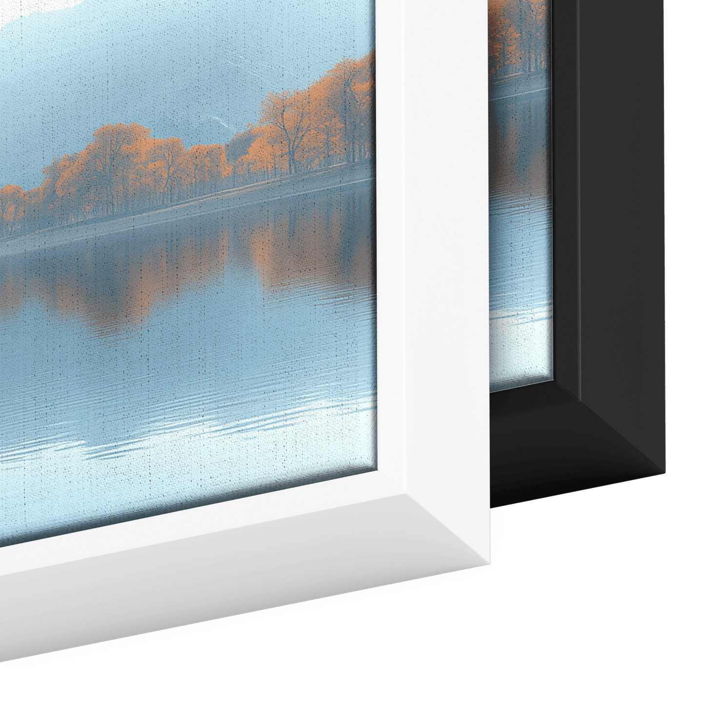 Lake Scene Soft Beige Water Faint Mountains Minimalist Detailing Ultra High Definition Modern Panoramic Framed Canvas Wall Art - Awakening Righteousness