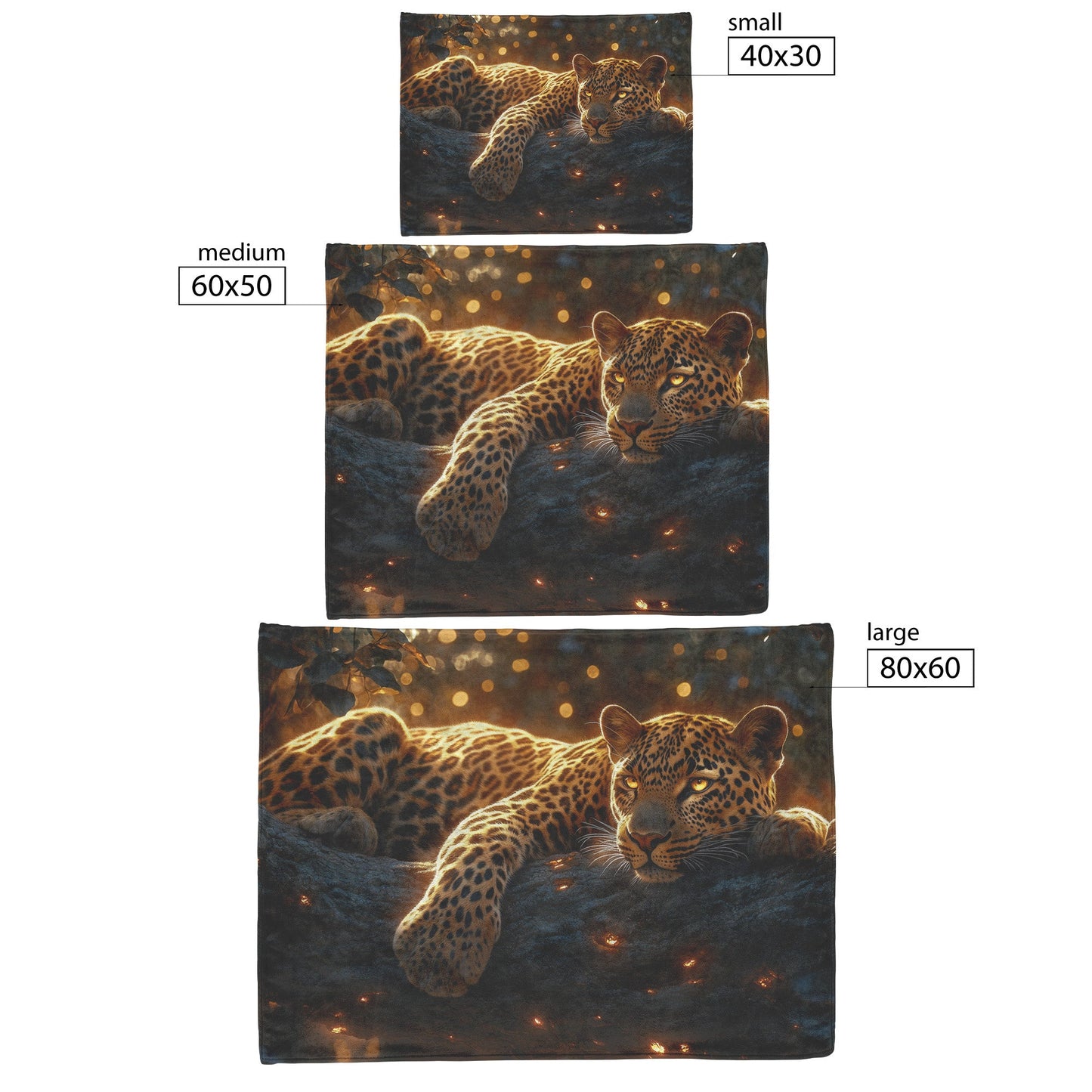 Leopard Resting Gracefully on Ancient Tree Branch Under Golden Sunlight Fleece Sherpa Blanket - Awakening Righteousness