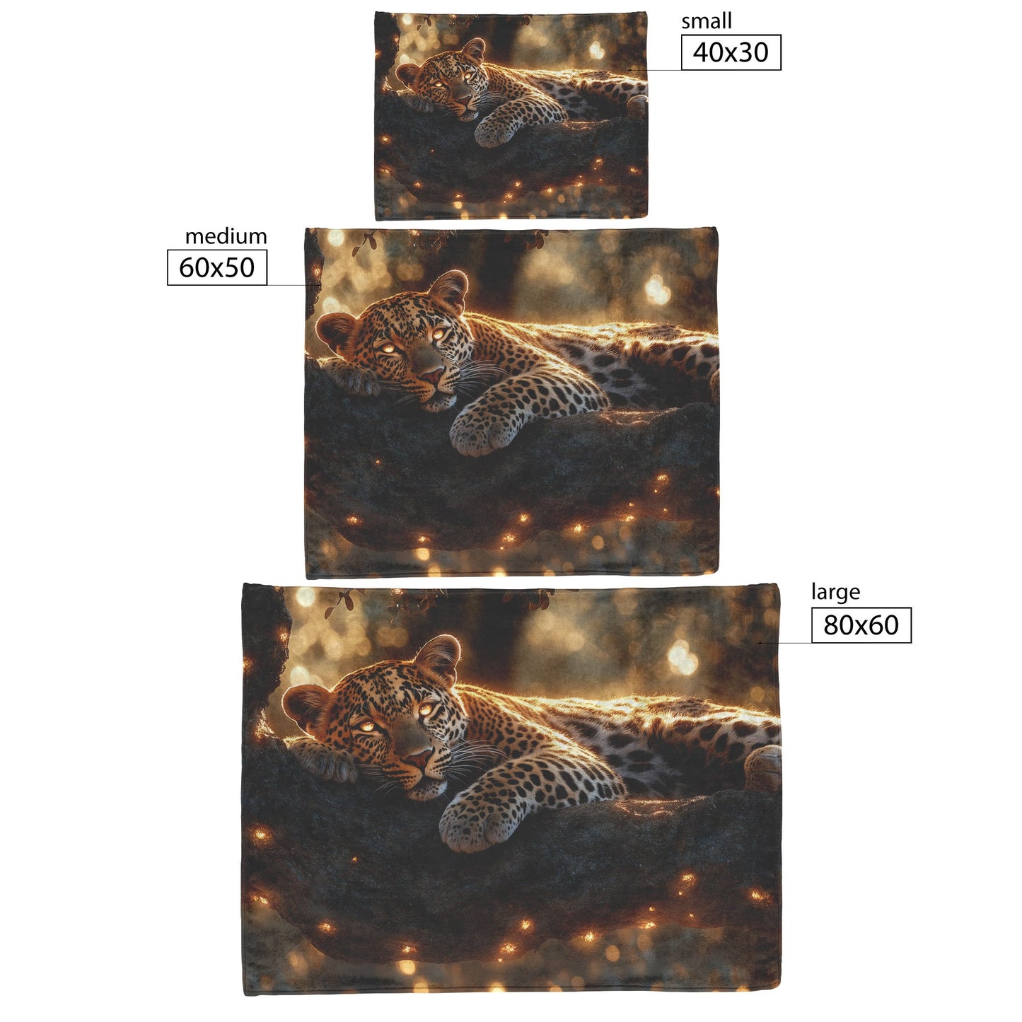 Leopard Resting on Branch of Ancient Acacia Tree Under Golden Sunlight Intricate Fur Details Sherpa Blanket - Awakening Righteousness