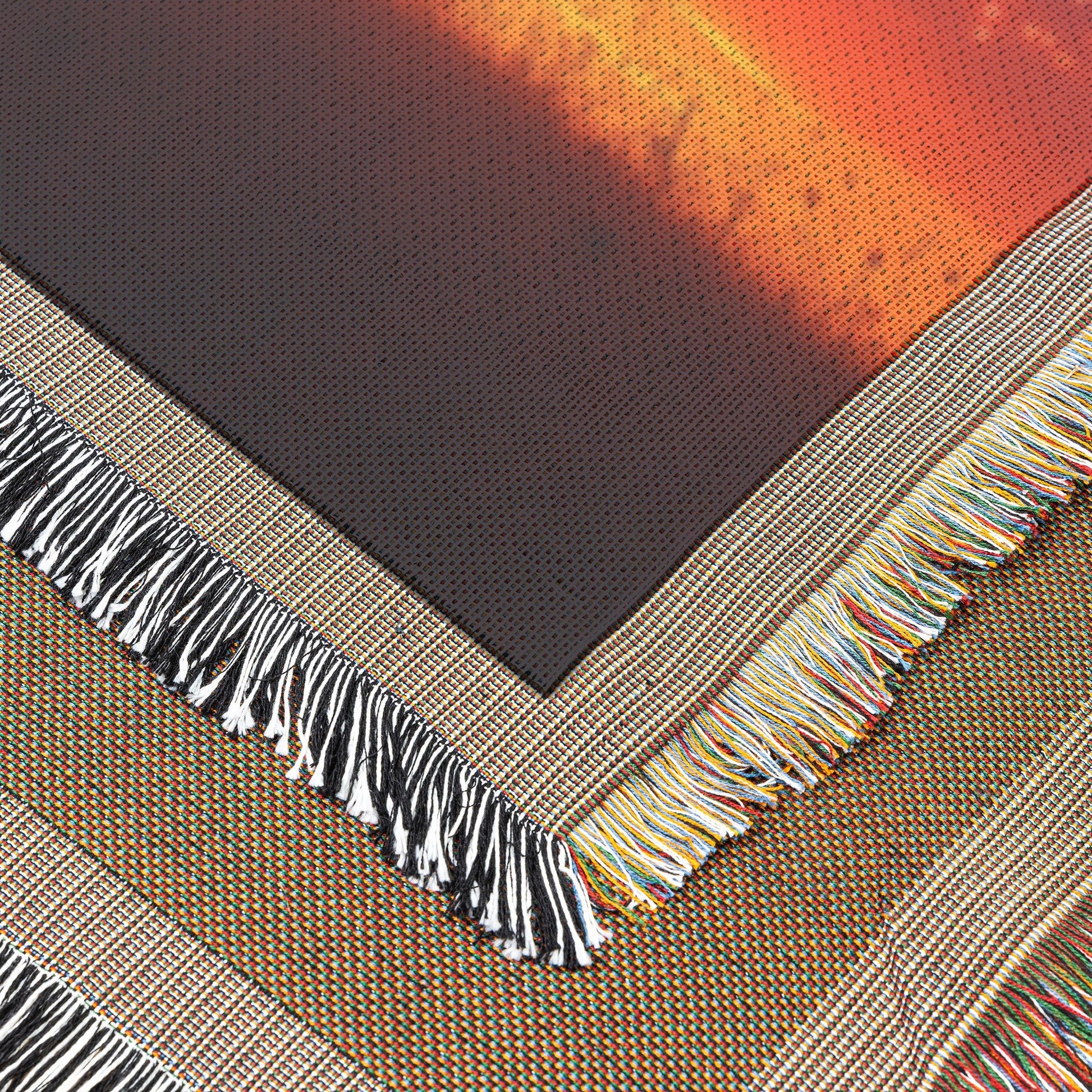 Lone Zebra Under Vibrant Twilight Sky with Glowing Stars in Peaceful Savanna Woven Throw Blanket - Awakening Righteousness