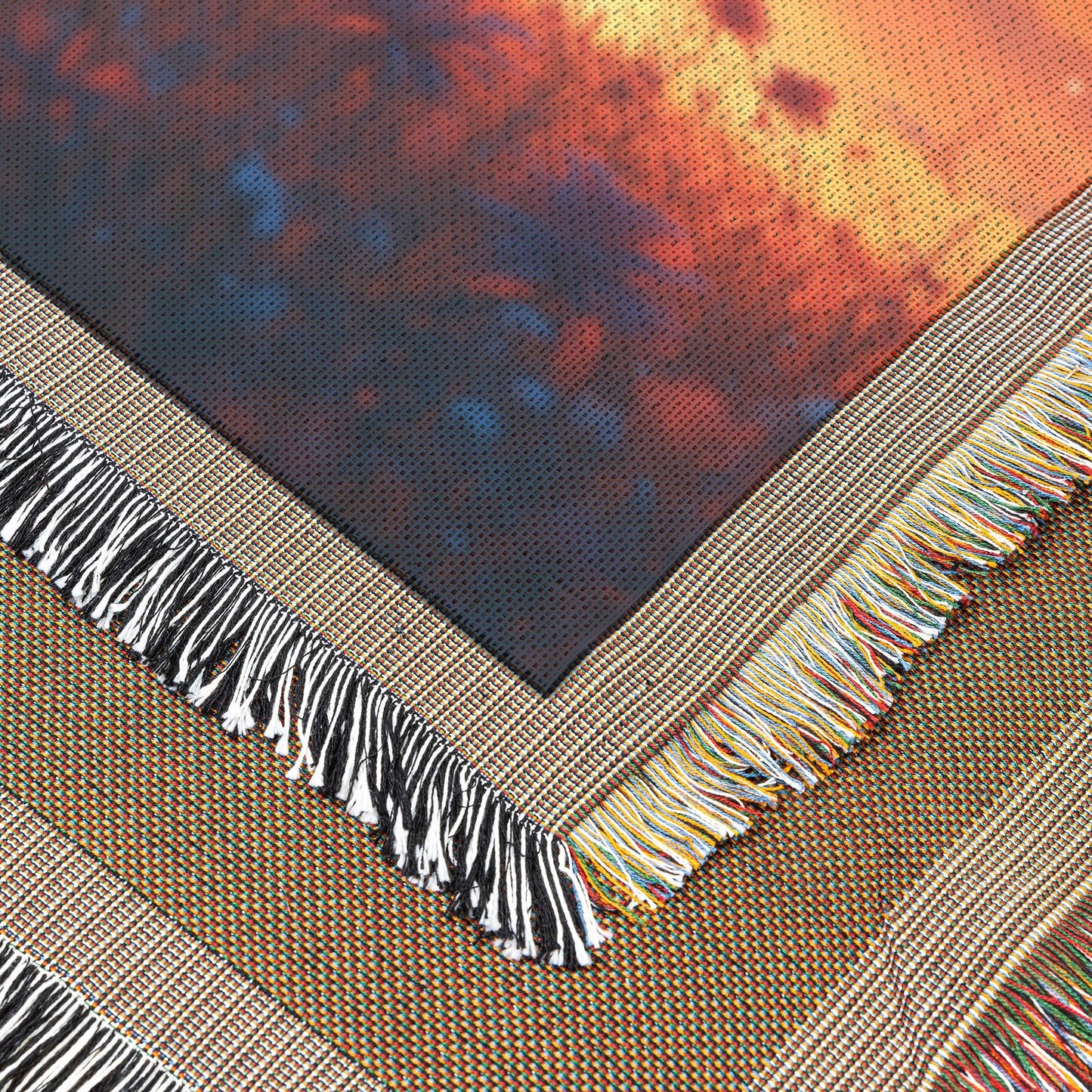 Lone Zebra Under Vibrant Twilight Sky with Glowing Stars in Peaceful Savanna Woven Throw Blanket - Awakening Righteousness