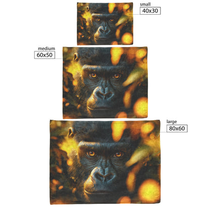 Majestic Gorilla Cozy Fleece Sherpa Blanket Strength and Serenity in the Jungle - Awakening Righteousness