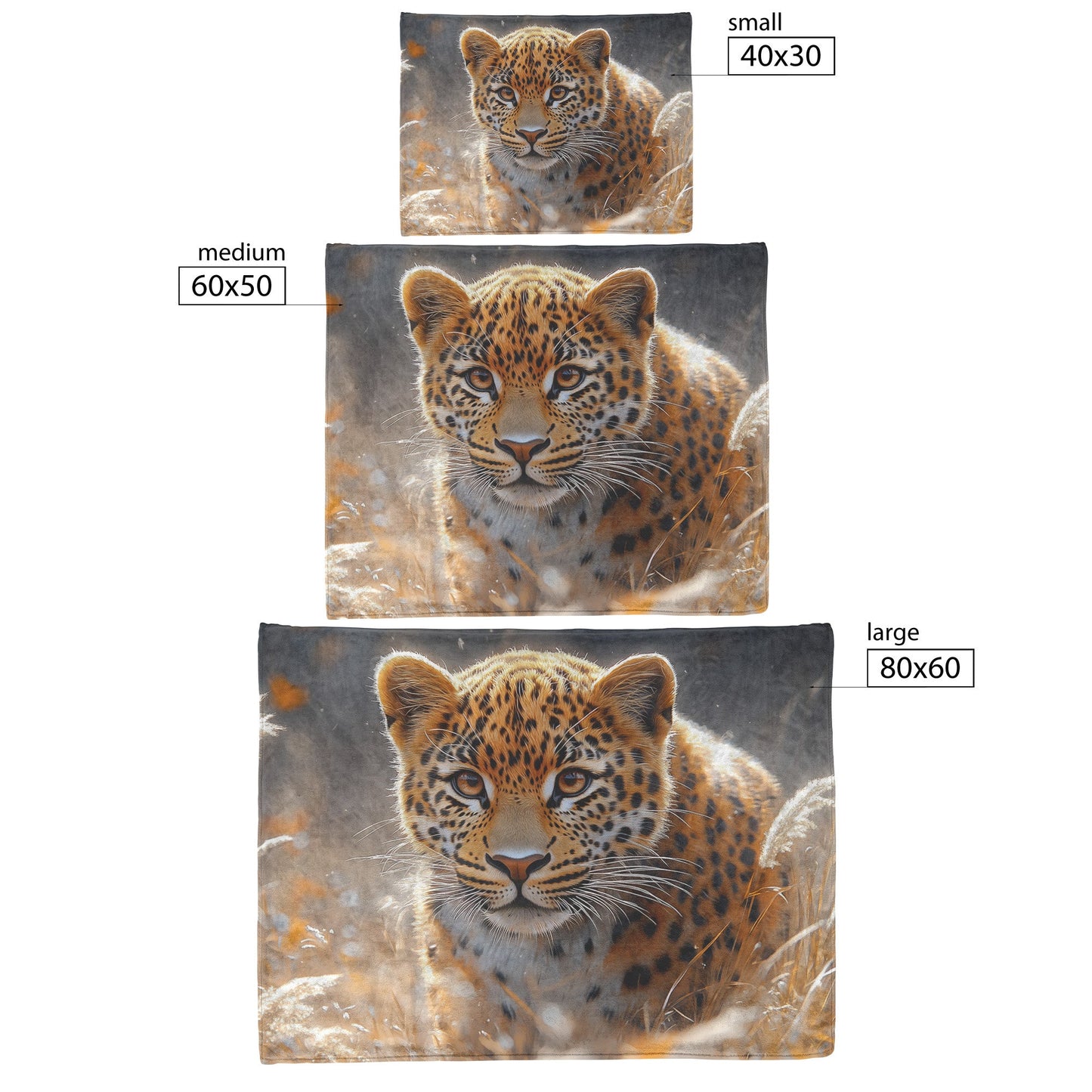 Majestic Leopard in Sunlit Grass Cozy Fleece Sherpa Blanket - Awakening Righteousness