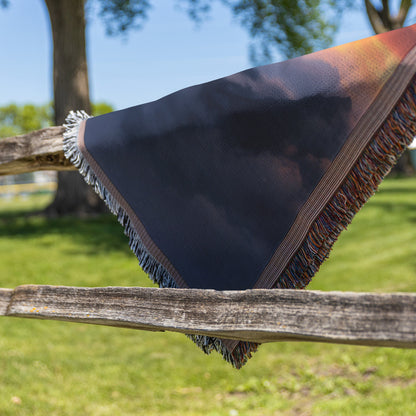 Majestic Mountain Peak Sunrise Natural Scenery Cozy Woven Throw Blanket - Awakening Righteousness