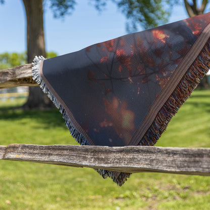 Majestic Owl on Autumn Branch Woven Throw Blanket - Awakening Righteousness