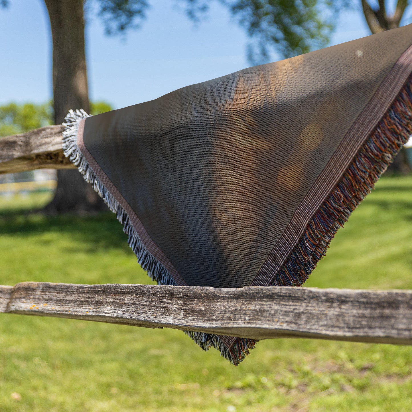 Majestic Wolf with Piercing Blue Eyes in Arctic Winter Sunset Cozy Woven Throw Blanket - Awakening Righteousness