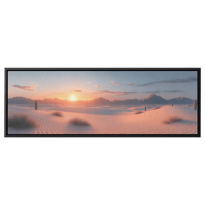 Minimalist Desert Scene Bold Cacti Silhouettes Muted Sand Dunes Soft Gray Sky Ultra High Definition Refined Textures Canvas Wall Art - Awakening Righteousness