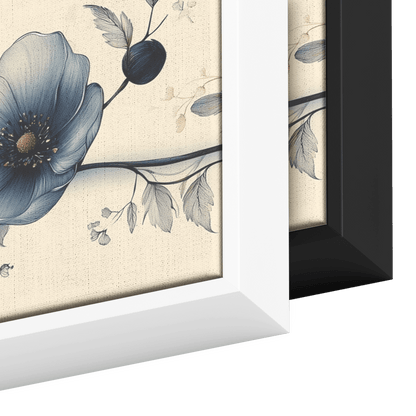 Minimalist Monochrome Line Art Flowers Solid Beige Background Ultra Clean Lines Modern Aesthetic Ultra High Definition Panoramic Framed Canvas Wall Art - Awakening Righteousness