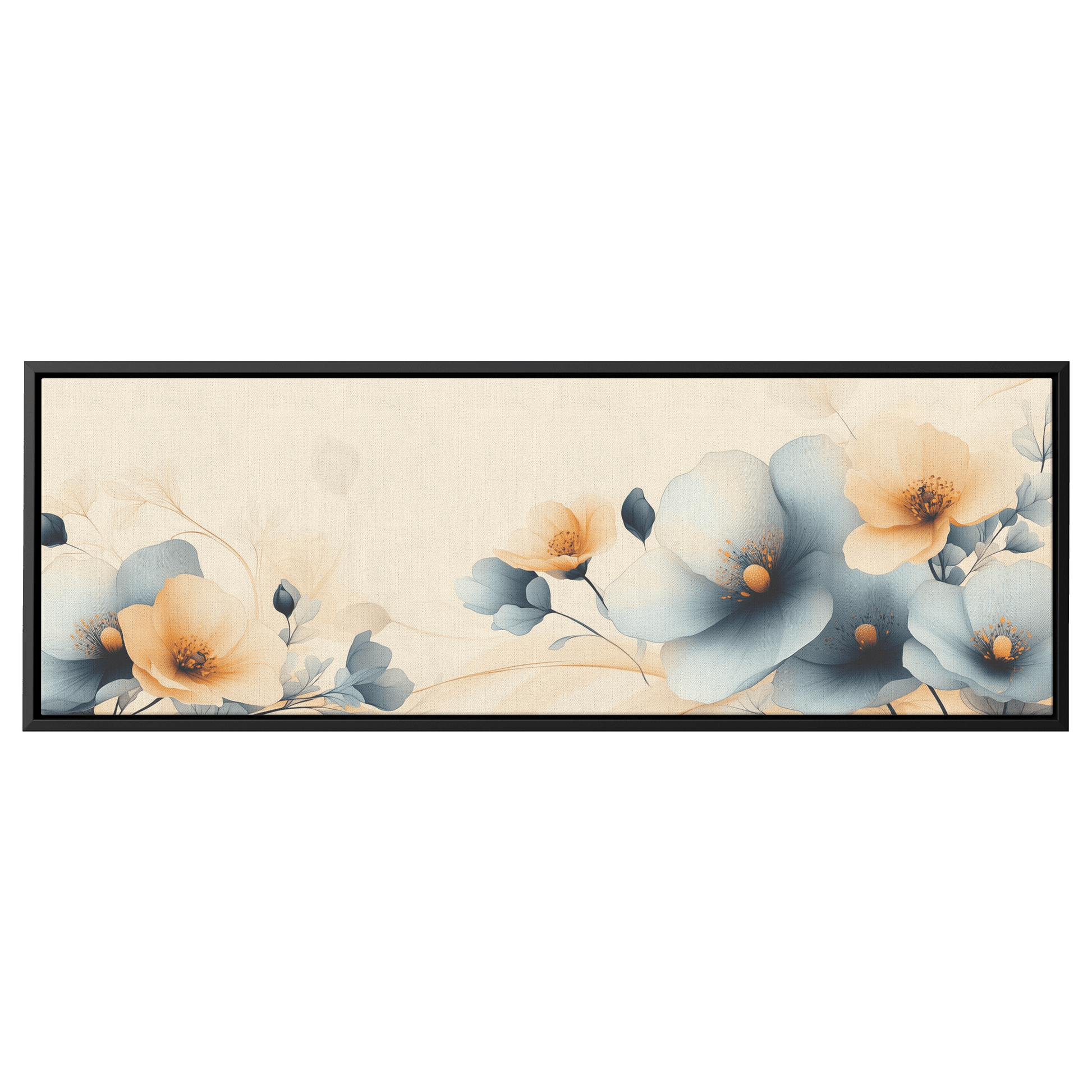 Minimalist Monochrome Line Art Flowers Solid Beige Background Ultra Clean Lines Modern Aesthetic Ultra High Definition Panoramic Framed Canvas Wall Art - Awakening Righteousness