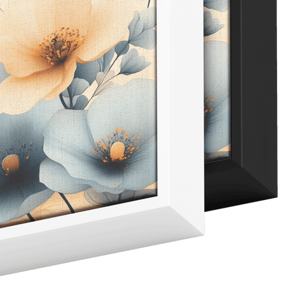 Minimalist Monochrome Line Art Flowers Solid Beige Background Ultra Clean Lines Modern Aesthetic Ultra High Definition Panoramic Framed Canvas Wall Art - Awakening Righteousness