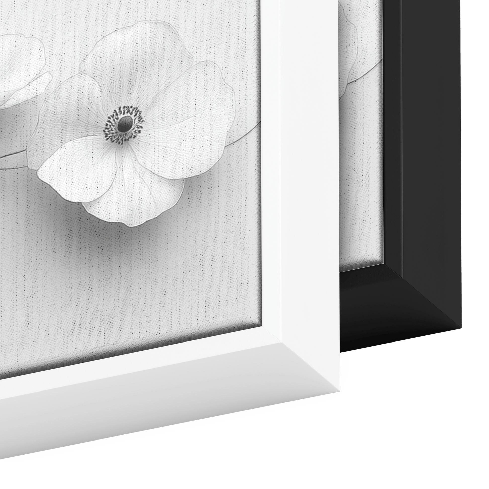 Minimalist Monochrome Line Art Wildflowers Soft Gray Background Subtle Shading Smooth Lines Ultra High Definition Luminous Highlights Panoramic Framed Canvas Wall Art - Awakening Righteousness