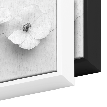 Minimalist Monochrome Line Art Wildflowers Soft Gray Background Subtle Shading Smooth Lines Ultra High Definition Luminous Highlights Panoramic Framed Canvas Wall Art - Awakening Righteousness